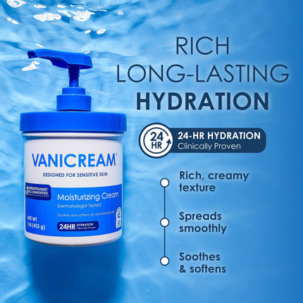 Moisturizing Cream, Body & Face Moisturizer, 16 Oz Pump Dispenser