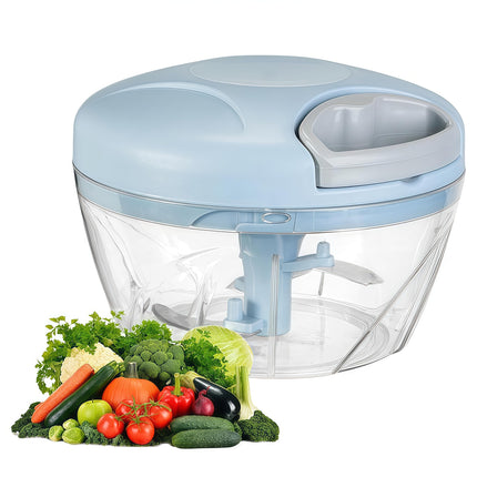 ‌Manual Food Processor Vegetable Chopper, Portable Hand Pull String Garlic Mincer Onion Cutter for Veggies, Suitable for Vegetables, Ginger, Garlic, Fruits, Onion, Potato, Salad (Pink 500 ml)‌