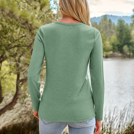 Women's Long Sleeve Crewneck Shirts Casual Basic Tops
