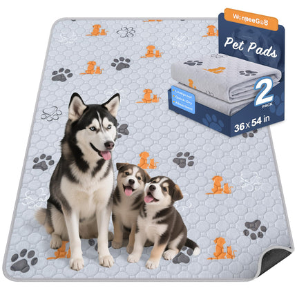 Washable Pee Pads for Dogs, Waterproof, 18 x 24 in, 4 Pack, Gray
