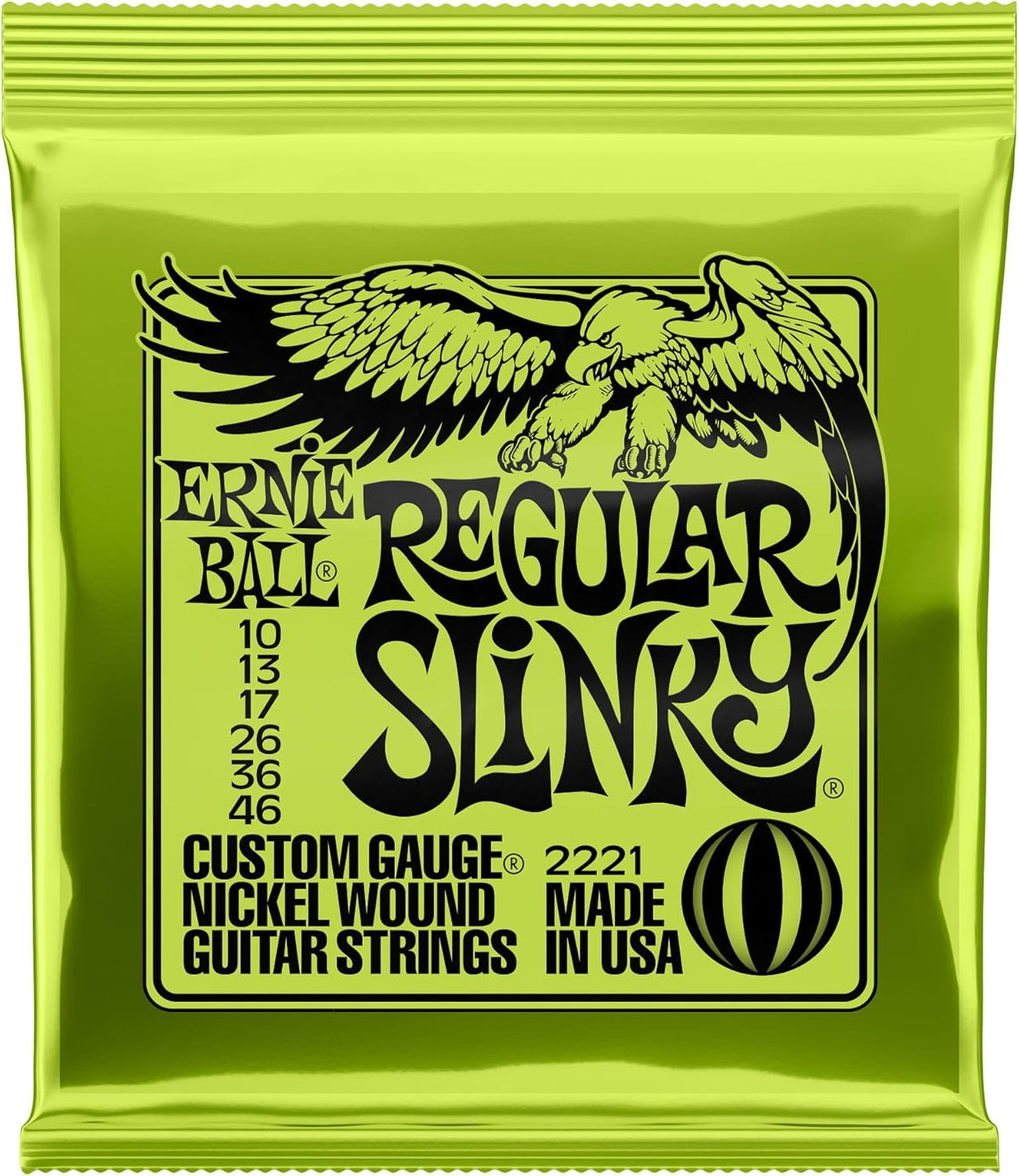Regular Nickel Wound Electric Guitar Strings, 10-46 Gauge