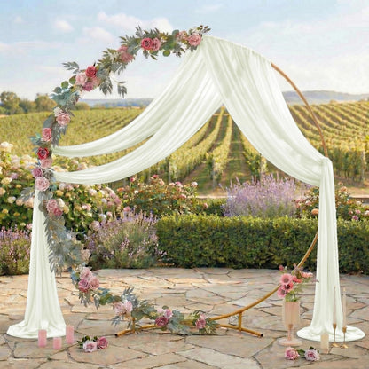 Pack of 2 Wedding Arch Drape Panel (30" Width x 30ft Long) Sheer - photo 3