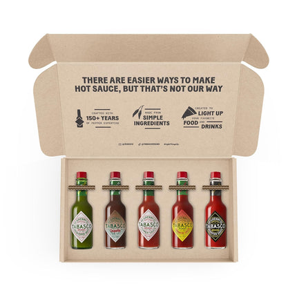 TABASCO Brand Hot Sauce Variety Pack, Gift Set Includes Five Different 5 Fl Oz Tabasco Hot Sauce Flavors, Perfect for Eggs, Pizza, Tacos, and More, 25 Fl Oz (Pack of 5)