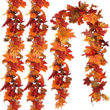 3 Pack Fall Leaves Garland, 17.7Ft Maple Leaf Fall Vines Autumn Garland for Thanksgiving Wedding Party Decor, Indoor Outdoor Farmhouse Home Decorations