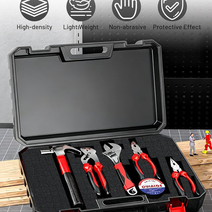 4Pcs Pick and Pluck Foam Sheets for Cases (2Pcs 16x12x2" + 2Pcs 16x12x0.4"), Tool Box foam for Toolbox, Gun Case, Camera Case, Pre-Cut Cubes for Customizable Protective Foam Insert Kit