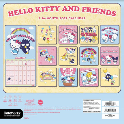 2027 Sanrio - Hello Kitty and Friends Wall Calendar