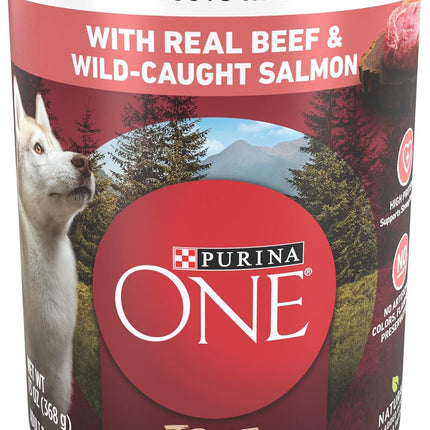 Purina ONE High Protein Wet Dog Food True Instinct Tender Cuts in Dog Food Gravy With Real Beef and Wild-Caught Salmon - (Pack of 12) 13 oz. Cans