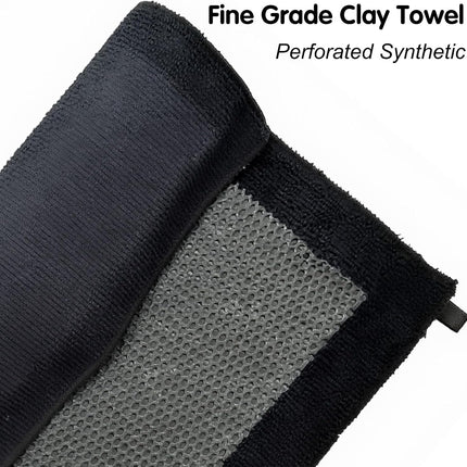 CACHIL 3 Pcs Clay Towel - Auto Detailing Clay bar Towel - Decontaminate Paint and Glass for Smoth Washing - Improve Wax and Sealant Bonding, Enhance Gloss and Color Depth - 12" x 12"（Black）