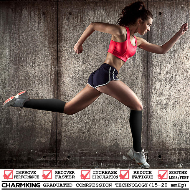 CHARMKING Compression Socks 15-20 mmHg Men & Women 3 Pairs