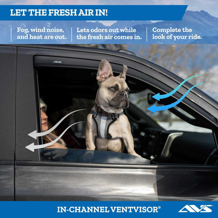 AVS] In-Channel Rain Guards For 2016 - 2023 Toyota Tacoma DOUBLE/EXT CAB ONLY | Window Vent Visors, 4 pcs. - Smoke | 194768