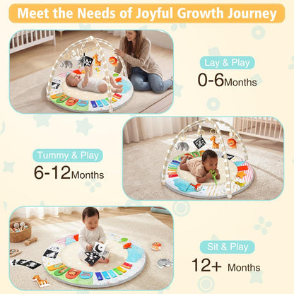 Tummy Time Mat - Comfortable Baby Floor Play Mat Activity Gym for 0-3-6-18 Months, 6 Developmental Zones - photo 4