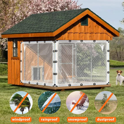 6x12ft Clear Tarp with Grommets, Transparent Heavy Duty Waterproof Tarp Cover with Reinforced Edge,Protects Against Water, Tear, Cold Weather Resistan for Greenhouse Balcony Garden.