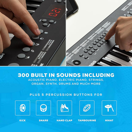 Alesis Melody 32 - Electric Keyboard Digital Piano with 32 Keys, Speakers, 300 Sounds, 300 Rhythms, 40 Songs, USB-MIDI Connectivity and Piano Lessons