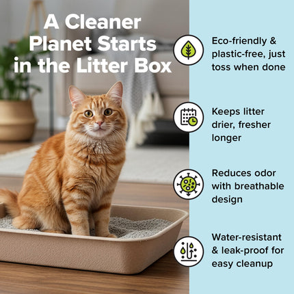 Arenero desechable para gatos grande, 6 unidades, portátil y resistente para viajes y hogar, controla olores
