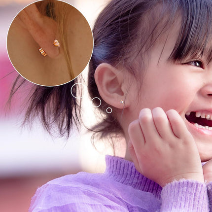 Enticera 4Pairs 14K Gold Stud Earrings for Women Girls 316L Stainless Steel Hypoallergenic Earrings 20G Flat Back Handmade Nap Earrings Cute Screw Back Opal Heart Star Cartilage Earrings