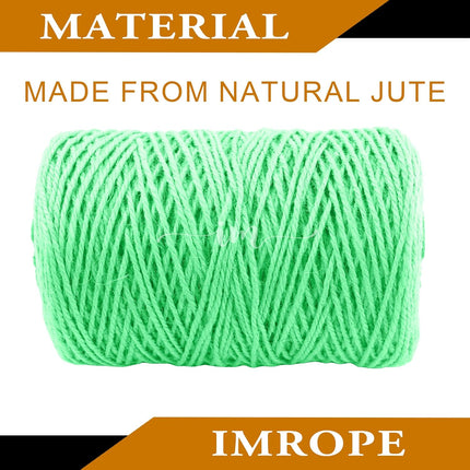 3mm x 1000 Feet Light Green Jute Rope, Twine for Gardening Tomato Climbing Plant Tie Floristry Crafts Gift Wrapping Packing Decor