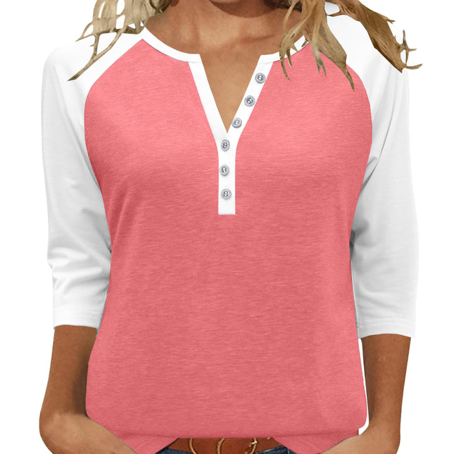 Womens Tops 3/4 Length Sleeve Blouses Dressy Casual Summer Outfits