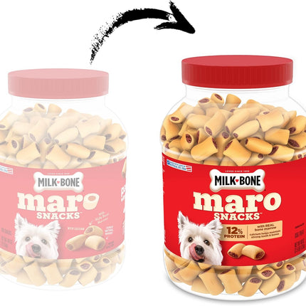 Milk-Bone MaroSnacks Small Dog Treats with Real Bone Marrow, 40 Oz. Canister