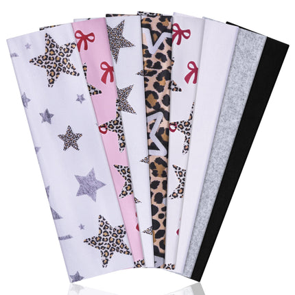 Diademas para mujer, 8pcs bandas de tela de algodón suave elásticas antideslizantes para deporte, entrenamiento, yoga y running