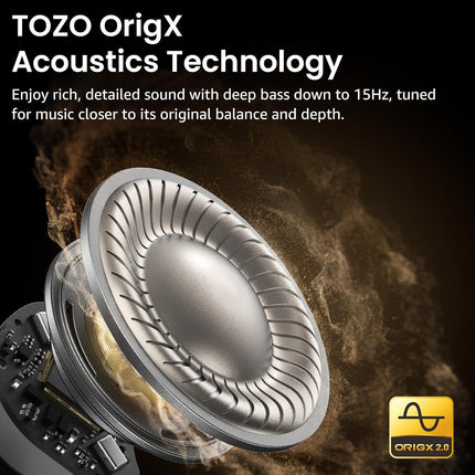 TOZO NC9 Hybrid Noise Cancelling Wireless Earbuds, Bluetooth 5.3 Ear Buds, 6 Mic ENC, IPX8 Waterproof, 60H Playtime, App EQ