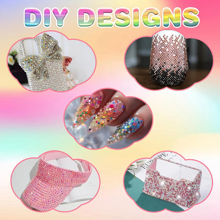 Resin Jelly Bedazzling Kit with 30000 Rhinestone,Rhinestones for Bedazzling,3mm Flatback Bedazzling Gems for Nails, 3pcs B7000 Rhinestone Glue,Crafting, Clothes,Bedazzler Kit for Adults, Kids,DIY