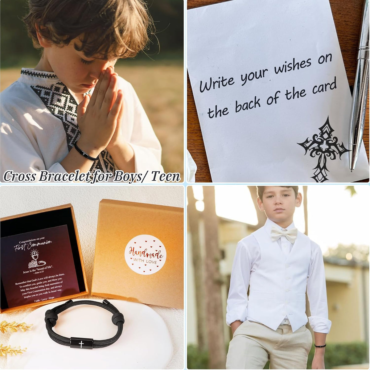 First Communion Gifts for Girls Boys, Cute Cross Bracelet as 1st Communion Favors Holy Religious Jewelry - photo 4