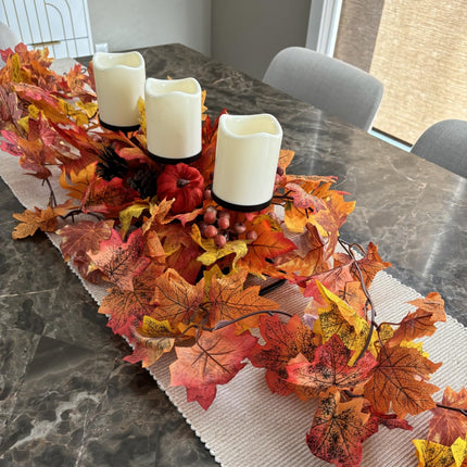 7 Pack Fall Leaf Garland, Total 41.3Ft Artificial Fall Vines Autumn Garland Fall Maple Leaves Thanksgiving Decor for Home Wedding Fireplace Christmas