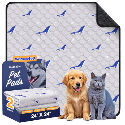 Washable Dog Pee Pads, Non-Slip Waterproof, 36 x 41 in, 2 Pack, Feather
