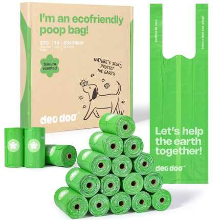 Dog Poop Bags with Handles, Large Size, 240 Bags, Unscented