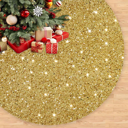 Orange Christmas Tree Skirt 21 Inch Fall Tree Skirt Sequin Velvet Tree Skirt Mini Xmas Tree Skirts Halloween Tree Decoration Glitter Christmas Tree Cover Skirt Mat for Holiday Christmas Tree Ornaments