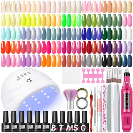 Set de 25PCS de esmalte de uñas en gel colores de otoño, esmalte en gel soak off con brillo y mate, capa superior dorada plateada con glitter, rojo marrón negro blanco verde DIY para mujeres y niñas