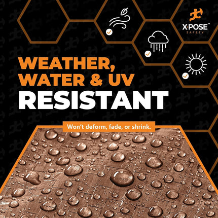 Multipurpose Protective Cover Brown Poly Tarp 6' x 8' - Durable, Water Resistant, Weather Resistant - 5 Mil Thick Polyethylene - by Xpose Safety