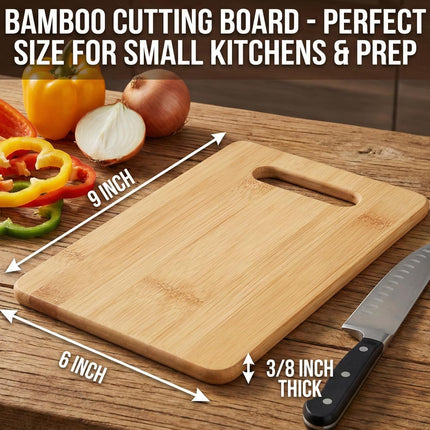 Handcrafted Bamboo Cutting Board – Genuine U.S.A. Made, Multiple Sizes – Premium Bamboo Wood, Perfect for Kitchen Prep or Personalized Engraved Gifts (Small)