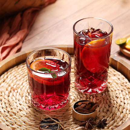 Crystal Cocktail Glasses Drinking Glasses Set of 12 Glass Cups