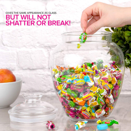1 Gallon Cookie & Candy Jar with Lid, 128 oz Premium Acrylic Clear Apothecary Jar, Wedding & Home Décor Centerpiece, Decorative Kitchen Storage Jar, Bathroom Organization