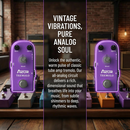 Analog Tremolo Effect Pedal for Electric Guitar