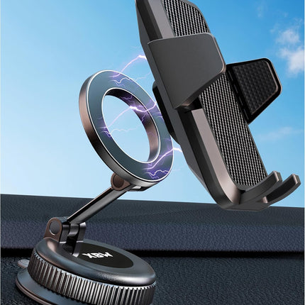 Car Phone Mount with Magnetic Clip for Magsafe & Android 360 Universal Suction Phone Mount for Dashboard Windshield Car Phone Holder for Car for iPhone 17 16 15 14 Pro Max Samsung Galaxy S25 Cell