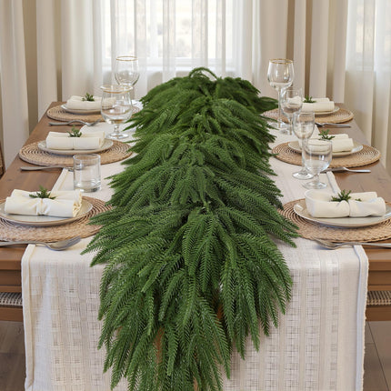 9FT Christmas Garland, Artificial Real Touch Norfolk Pine Garland