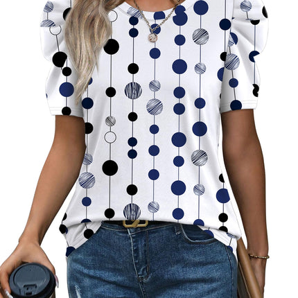 Summer Tops for Women Puff Sleeve Crewneck T Shirts Casual Blouses Spring Outfits Fashion Clothes