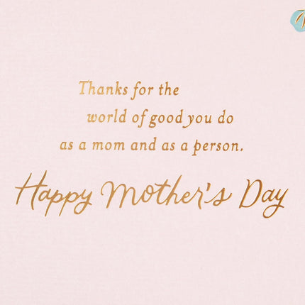 Hallmark Mother's Day Card, Floral Gemstone (Moms Make the World Go Round) for Mom, Sister, Friend, Activist