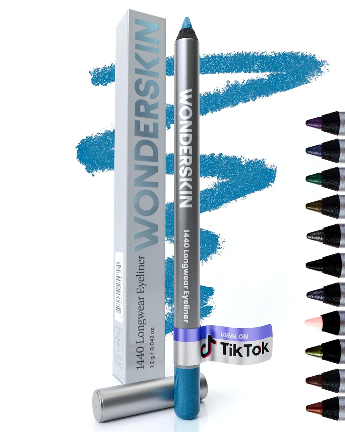 Eyeliner Pencil, Longwear Blue Eyeliner Pencil - Waterproof, Sharpenable & Smudge Proof (Aqua)