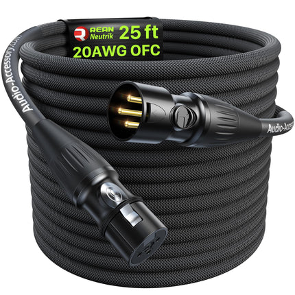 XLR Cables 10ft, Neutrik REAN Connectors, Dual Shielded