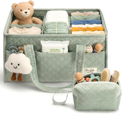 Baby Diaper Caddy Organizer and Portable Nursery Basket