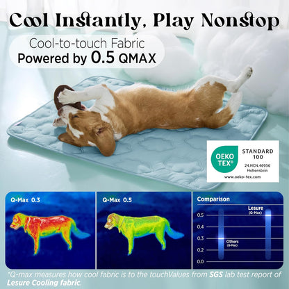 Dog Cooling Mat for Extra Large Dogs, 44 x 30 in, Blue - photo 2