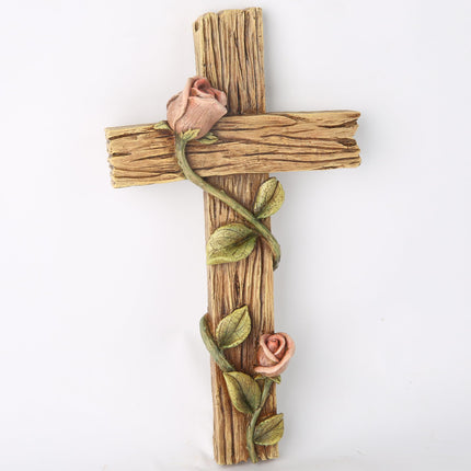 Home Decor 8.25" H Mystical Rose Cross for Wall