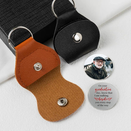 Graduation Walking Beside You Every Step – Personalized Pocket Hug, Custom Memorial Graduate Pocket Hugs, Inspirational Graduation Keepsake for Son Daughter