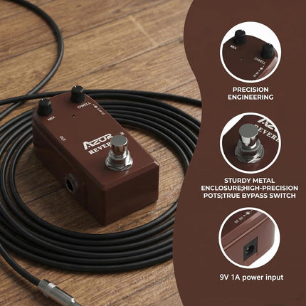 AZOR AP311 Spring Reverb Guitar Effect Pedal with True Bypass Aluminium alloy case