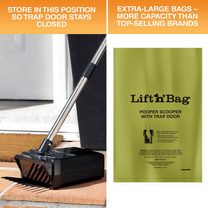 Lift N' Bag Dog Pooper Scooper with 22" Pole, 15 Bags
