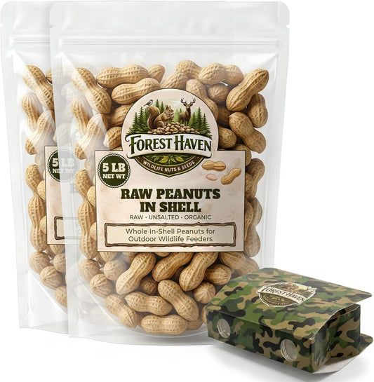 Premium Raw Peanuts for Squirrels - 10 lb Bulk Wildlife Food with Bonus Binoculars