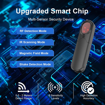 Hidden Camera Detectors & Anti-Spy Camera Finder, Wireless RF Signal Scanner, GPS Tracker Finder, Spy Device Detector for Travel, Office, Hotel, Dressing Room - Portable Privacy Protection
